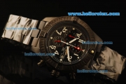 Breitling Avenger Chronograph Quartz PVD Case with Black Dial and PVD Strap