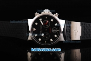 Ulysse Nardin Maxi Marine Swiss Valjoux 7750 Automatic Movement Black Dial with Black Rubber Strap