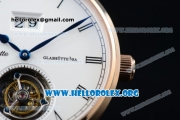 Glashutte Senator Meissen Tourbillon Swiss Tourbillon Automatic Rose Gold Case with White Dial Brown Leather Strap