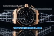 Audemars Piguet Royal Oak Offshore Juan Pablo Montoya Chrono Miyota OS10 Quartz Rose Gold Case with Black Dial and Black Leather Strap (EF)