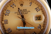 Rolex Datejust Automatic Two Tone with Gold Bezel,Gold Dial and Number Marking