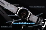Panerai Radiomir 1940 8 Days GMT PAM503 Asia ST25 Automatic Steel Case with Black Dial and Black Leather Strap