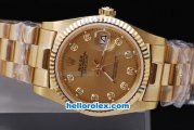 Rolex Datejust Automatic Movement Full Gold with Gold Dial and Diamonds Marking