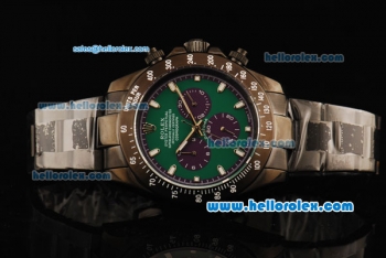 Rolex Daytona II Oyster Perpetual Automatic Movement PVD Case and Strap with Green Dial and Black Bezel