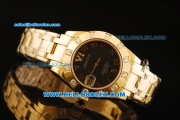 Rolex Datejust Automatic Movement Full Gold Chocolate Dial and Diamond Bezel-ETA Coating Case