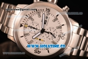 IWC Aquatimer Chronograph Miyota Quartz Full Steel with White Dial and Stick Markers