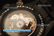 Rolex Daytona Chronograph Swiss Valjoux 7750 Automatic Movement PVD Case with White Dial and PVD Strap