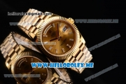 Rolex Day-Date Swiss ETA 2836 Automatic Yellow Gold Case/Bracelet with Stick Markers and Yellow Gold Dial (BP)