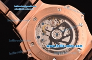 Hublot Big Bang Chrono Swiss Valjoux 7750-DD Automatic Rose Gold Case with PVD/Rose Gold Strap Black Dial