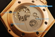 Hublot King Power Tourbillon Automatic Movement Rose Gold Case with Black Dial and Rubber Strap