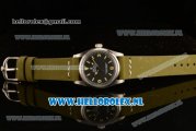 Rolex Explorer Steel Case 2813 Auto with Black Dial and Green Nylon Strap