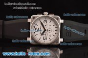 Bell & Ross BR 01-94 Chrono Miyota OS20 Quartz Steel Case with White Dial and Black Rubber Strap Bell & Ross BR 01-94 Chrono Miyota OS20 Quartz Steel Case with White Dial and Black Rubber Strap