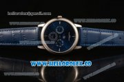 Vacheron Constantin Patrimony Perpetual Calendar Clone Original Automatic Steel Case with Blue Dial and Blue Leather Strap - (AAAF)