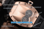 Richard Mille RM053 Asia Automatic Rose Gold Case with Skeleton Dial and Black Rubber Strap