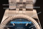 Rolex Datejust Clone Rolex 3135 Automatic Steel Case Blue Dial With Stick Markers Steel Bracelet- 1:1 Original(AR)