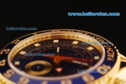 Rolex Yacht-Master II Swiss ETA 2813 Automatic Movement Gold Case and Strap with Blue Dial and Blue Bezel