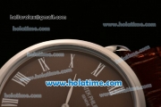 Patek Philippe Calatrava Miyota OS2035 Quartz Steel Case with Roman Numeral Markers and Brown Dial