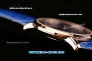 Ulysse Nardin Classico Miyota OS2035 Quartz Rose Gold Case with Stick Markers Blue Dial and Blue Leather Strap