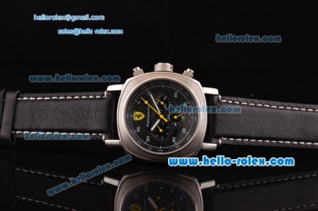 Ferrari Rattrapant Chronograph Automatic Silver Case with Black Dial and Leather Strap