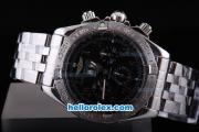 Breitling Black Bird Asia Valjoux 7750 Automatic Movement Stainless Steel Case with Black Dial and Stainless Steel Strap