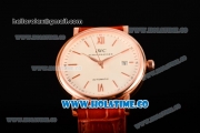 IWC Portofino Automatic Miyota 9015 Automatic Rose Gold Case with White Dial and Stick Markers