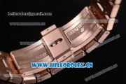 Audemars Piguet Royal Oak Seiko VK64 Quartz Rose Gold Case/Bracelet Blue Dial and Stick Markers (EF)