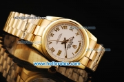 Rolex Day-Date Oyster Perpetual Automatic Full Gold with White Dial