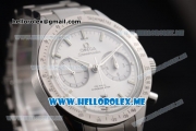 Omega Speedmaster'57 Co-Axial Clone Omega 9300 Automatic Steel Case/Bracelet with White Dial and Stick Markers (EF)