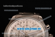 Longines Master Moonphase Chrono Miyota OS10 Quartz with Date Full Steel with White Dial and Stick Markers