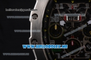 Richard Mille RM 011 Felipe Massa Flyback Swiss Valjoux 7750 Automatic Steel Case with Skeleton Dial and Black Rubber Strap Arabic Numeral Markers