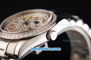 Rolex Day-Date Automatic Full Steel With Diamond Bezel and Diamonds Dial