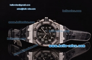 Audemars Piguet Royal Oak Offshore Chronograph Miyota OS10 Quartz Steel Case with White Numeral Markers Diamond Bezel and Black Dial