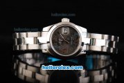 Rolex Datejust Oyster Perpetual Automatic Movement Full Steel with Flower Pattern Grey Dial-Lady Size