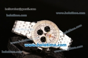 Breitling Navitimer Chrono Swiss Valjoux 7750 Automatic Full Steel with White Dial and Silver Stick Markers - 1:1 Original (Z)
