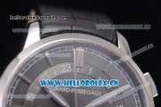 Girard Perregaux 1966 Dual Time Clone Girard Perregaux GP03300-0119 Automatic Steel Case with Grey Dial Stick/Arabic Numeral Markers and Black Leather Strap