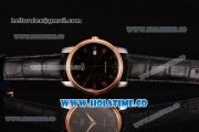 Mido Dorada Miyota Quartz Steel Case with Rose Gold Bezel and Black Dial