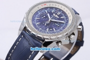 Breitling for Bentley Motors Chronograph Automatic with Blue Dial and White Bezel-Blue Leather Strap