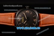 Panerai PAM 504 Radiomir Composite 3 Days Clone P.3000 Manual Winding Cermaic Case with Black Dial Stick/Arabic Numeral Markers and Brown Leather Strap (GF)