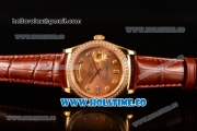 Rolex Day-Date Asia Automatic Yellow Gold Case with Diamonds Markers Gold Dial and Diamonds Bezel (BP)