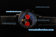 Ferrari Chronograph Swiss Valjoux 7750 Automatic Movement PVD Case with Black Dial and Red Arabic Numerals