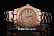 Rolex Day-Date Automatic Movement Rose Gold&Diamond Bezel with White&Dimond Dial