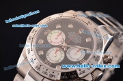 Rolex Daytona Swiss Valjoux 7750-SHG Automatic Steel Case/Strap with Black Dial and Diamond Markers