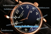 Patek Philippe Calatrava 2813 Automatic Rose Gold Case with Black Dial and Arabic Numeral Markers
