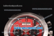 Tudor Fastrider Miyota OS20 Quartz Steel Case with Red Dial and Silver Arabic Numeral Markers