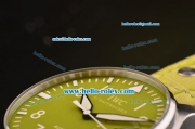 IWC Big Pilot's Power Reserve Asia ST20 Automatic Steel Case with Green Dial and Green Leather Strap - 7750 Coating