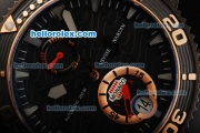 Ulysse Nardin Maxi Marine Diver Automatic Movement PVD Case with Black Dial and Black Rubber Strap