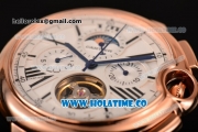 Cartier Ballon Bleu De Tourbillon Asia Automatic Rose Gold Case with White Dial and Black Roman Numeral Markers