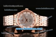 Omega De Ville Co-Axial Swiss ETA 2836 Automatic Rose Gold Case and Strap with White Dial