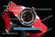 Richard Mille RM 60-01 Asia 2813 Automatic Steel Case with Skeleton Dial and Red Rubber Strap Dot/Arabic Numeral Markers (EF)