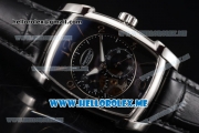 Parmigiani Kalpa Miyota 9015 Automatic Steel Case with Black Dial and Black Leather Strap Stick/Arabic Numeral Markers